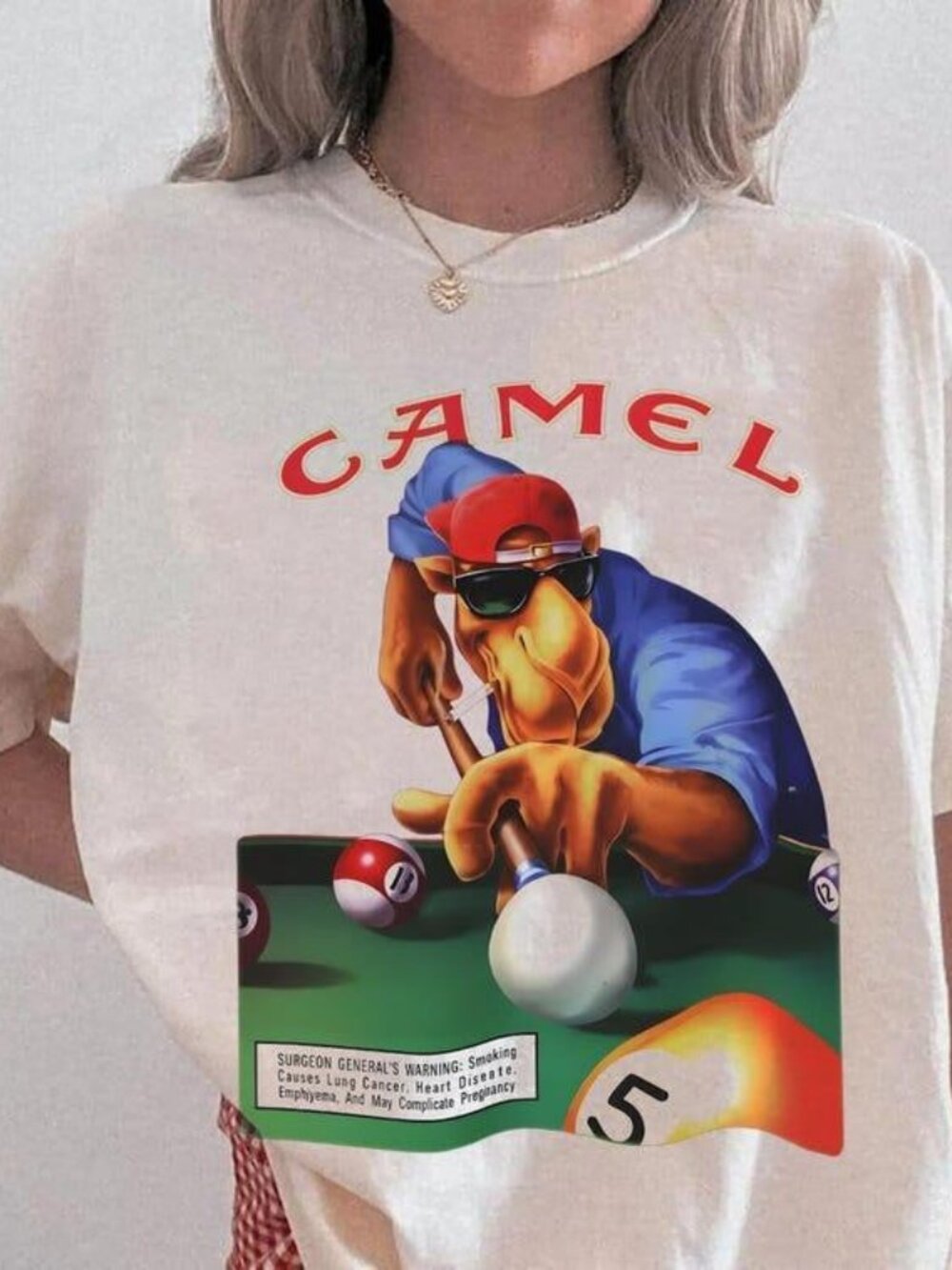 Vintage Joe Camel Billiards Graphic Tee Retro 90s